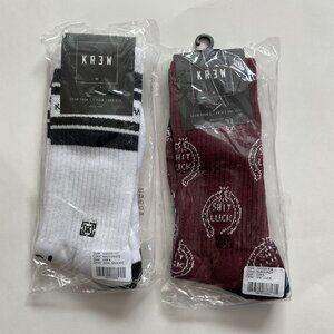 KREW Men’s Lot Of 2 Pair Of Sockets Multi Style & Colors One Size